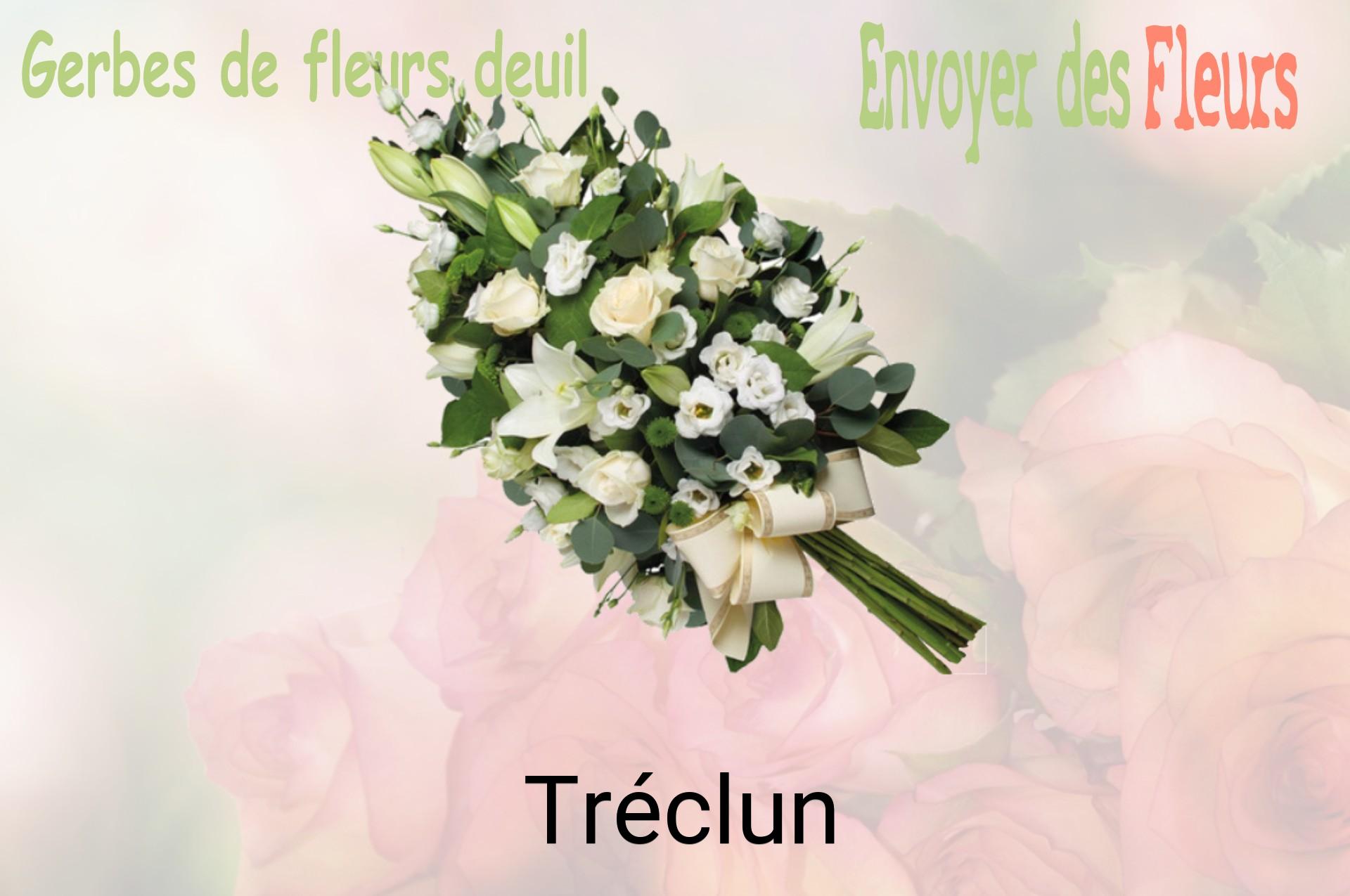 Gerbe de fleurs de deuil livrée à Tréclun